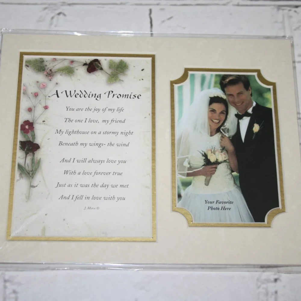 💍 Wedding Promise Poem · 5x7 Matted Frame Nwot · Romantic Keepsake · Elegant